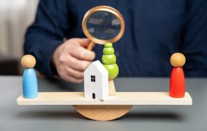 Person judging who owns the house and other property