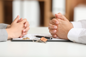 Austin family lawyer explaining Texas no-fault divorce grounds to a client
